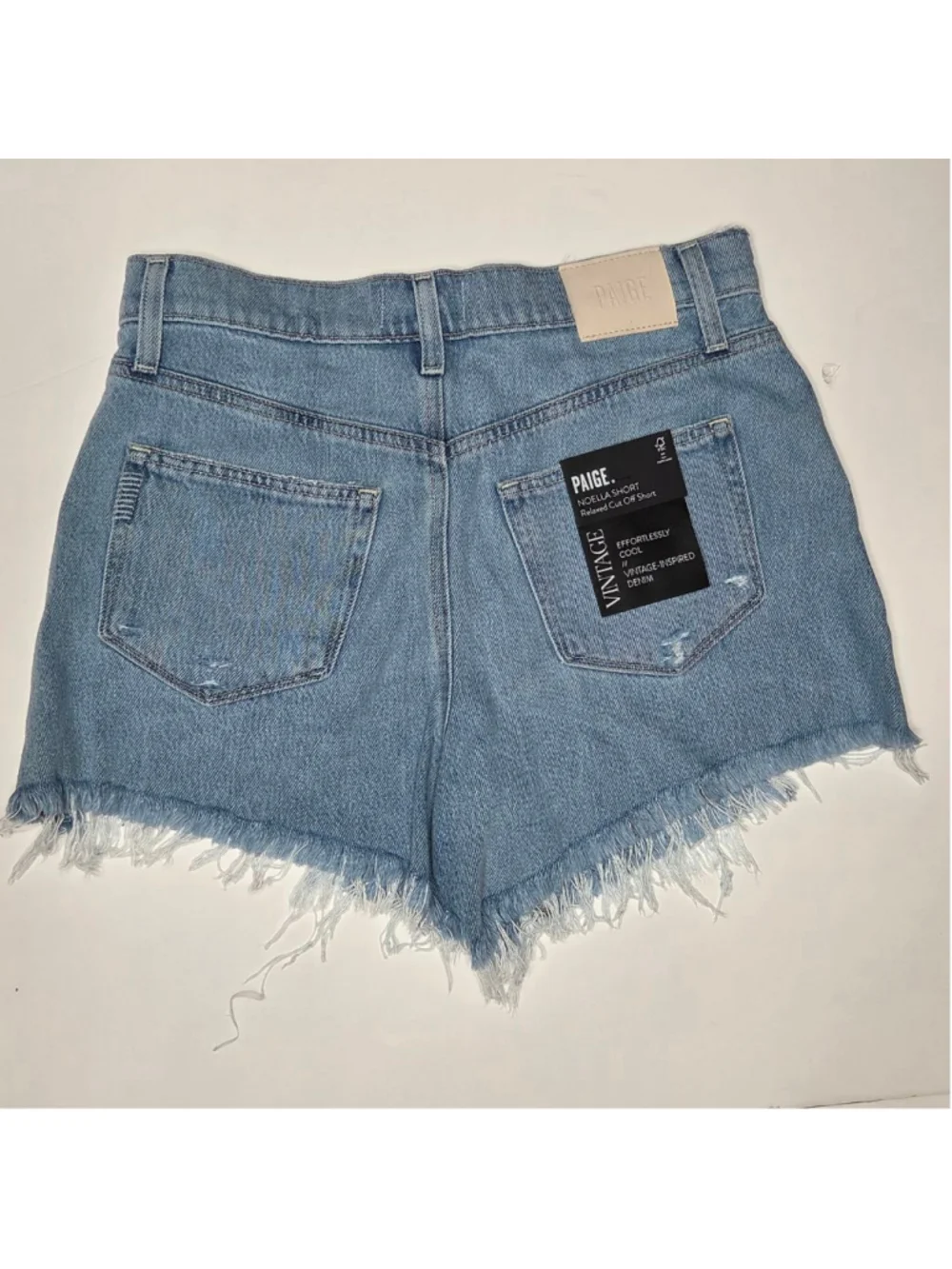 PAIGE Noella Cut Off High Rise Jean Shorts NWT Women's Size 27 Relaxed Fit - Picture 9 of 12